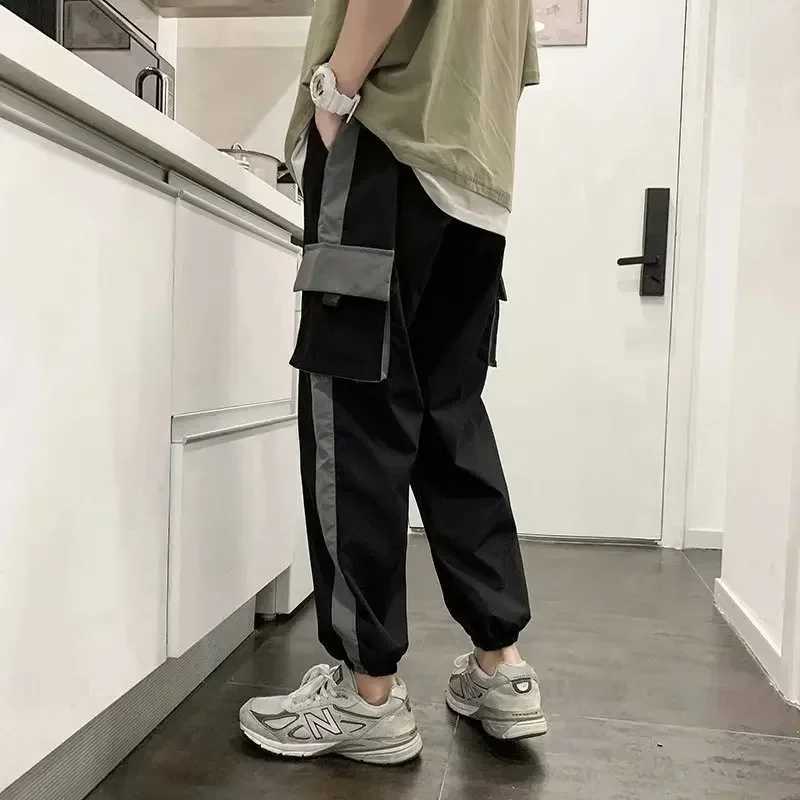 SummeLarge Pocket Mens Cargo Pants Cas Ual Hip Hop Hit Colorful Multi Pocket Trouser Streetwear Sports Pants Casual PantsW240725
