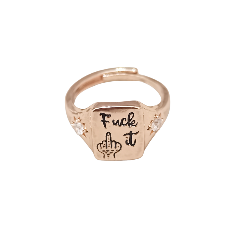 Designer ring Europe and the United States hot personality letters INS wind English men and women with the same paragraph open ring