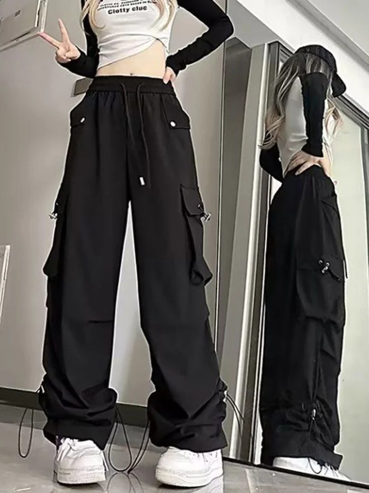 Jmprs Streetwear Cargo Women Y2K High Waist Hip Hop Straight Trousers American Retro Loose Casual Bf Wide Leg Pants 24 Z260314