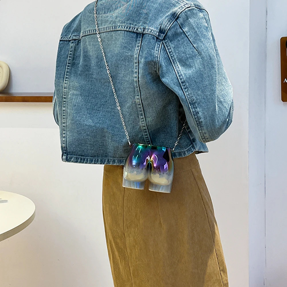 Funny Butt Shaped Evening Clutch Handbag Womens Acrylic Novelty Mini y ner Shoulder Cross Bag INS Wallet 240816