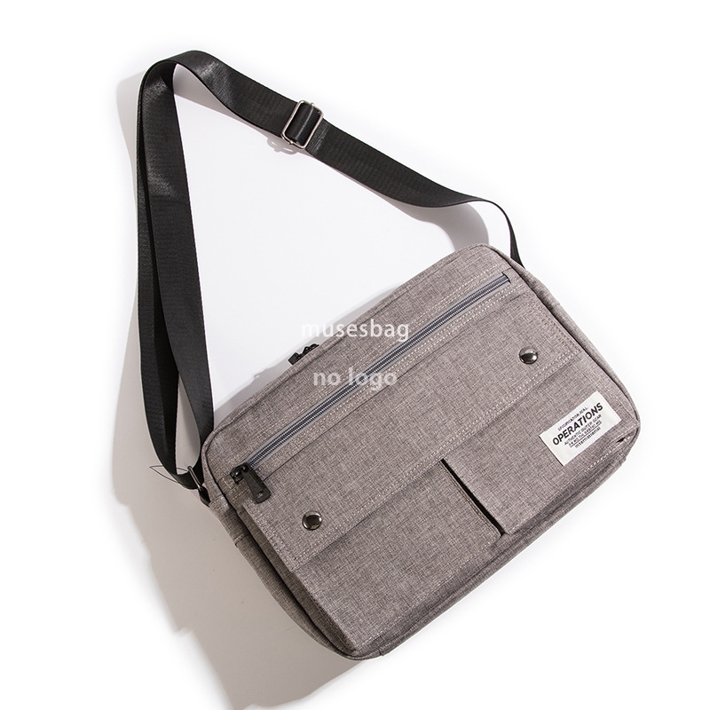 Men's crossbody bag large capacity canvas tooling style shoulder bag Trend street commuter bag youth casual messenger bag