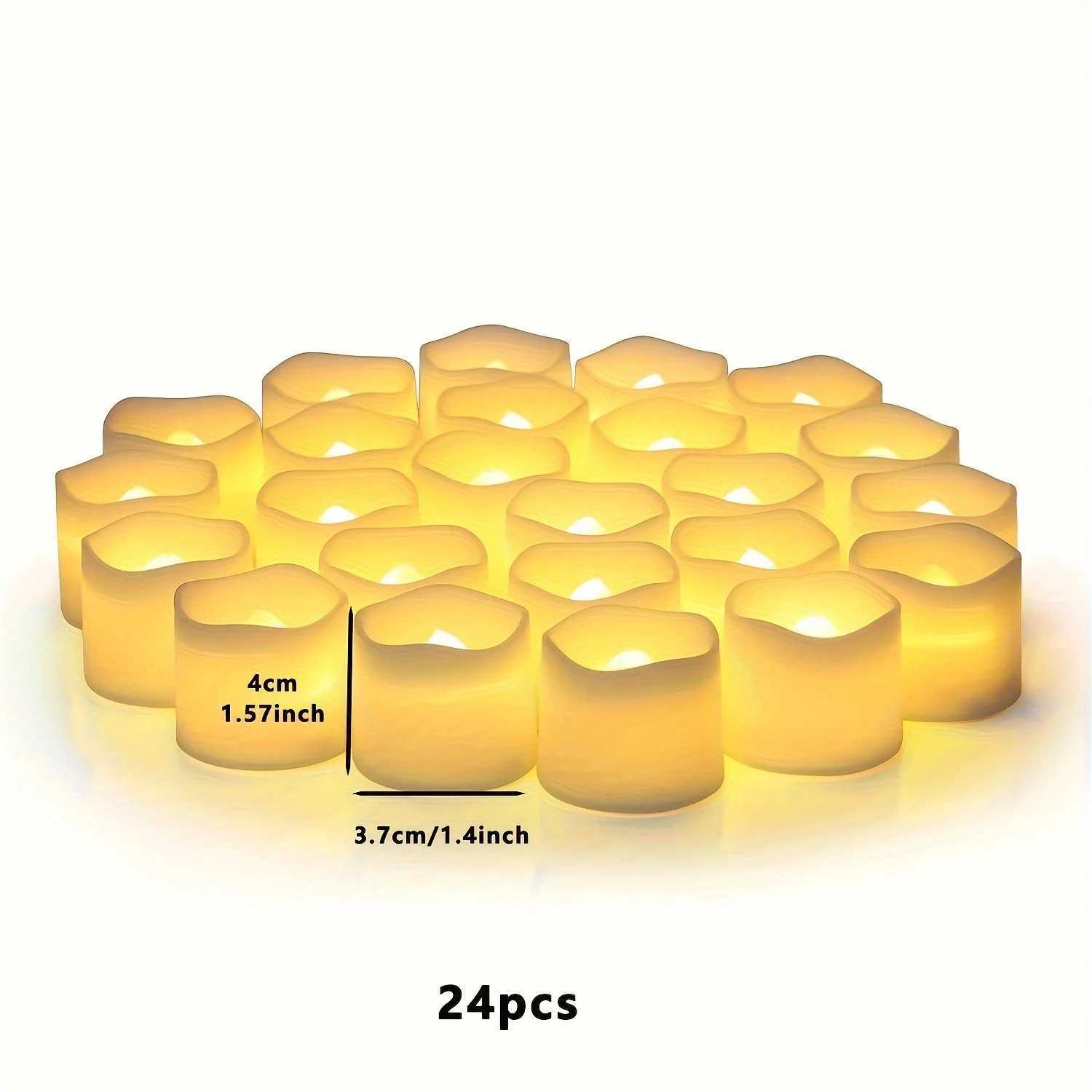 24pcs Flameless Votive Candles Flameless Electric Fake Candle 7Hour Battery Operated LED Tea Lights In Warm White For Wedding Y240815