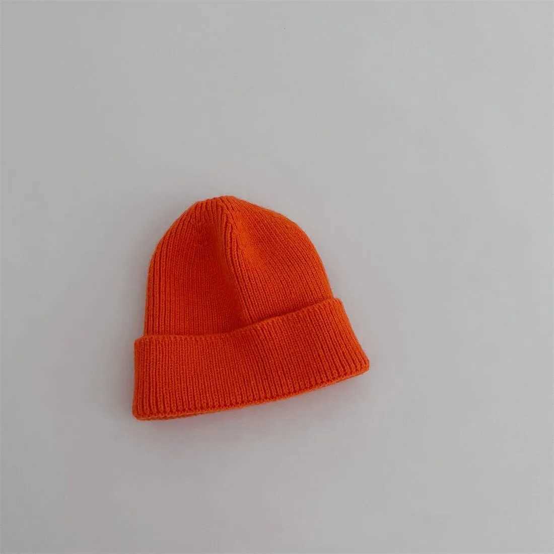 Autumn Winter Knitsuit Boy Girl Children Candy Color Solid Casual Knitted Hat Baby Warm Soft Cotton Cap Kid Fashion Kniting Caps LX241018