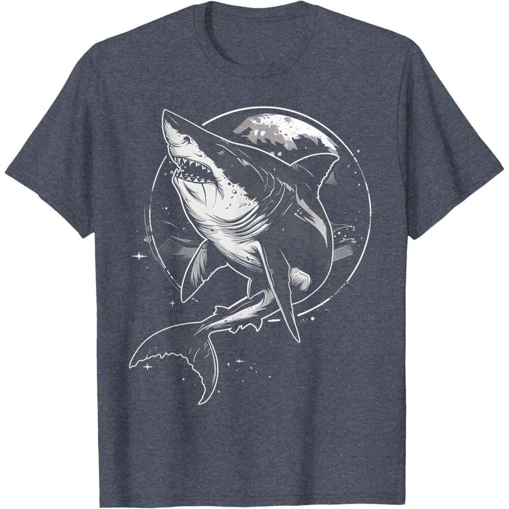 2025S Fashion Designer T Shirt For Mens Shark Moon Gifts Funny Graphic Tees T Shirt Shirts Tshirt Casual Tops Clothes Short Sleeve