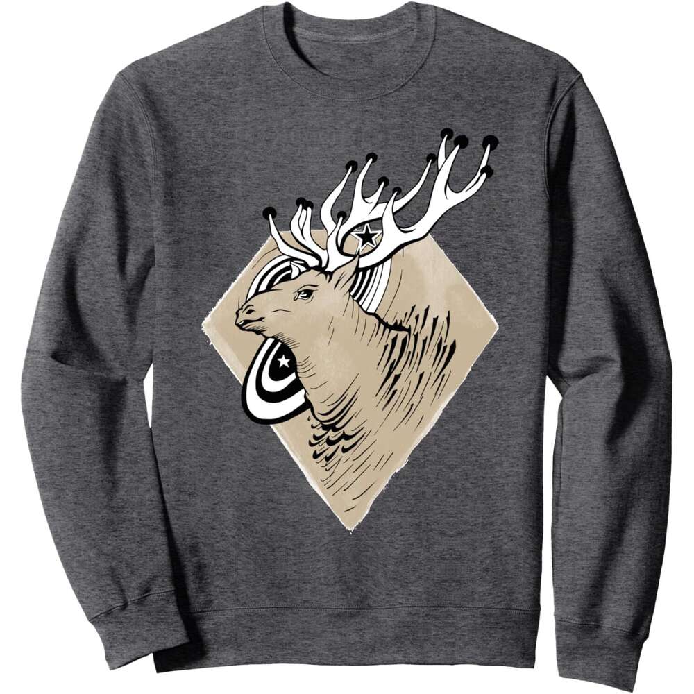 Long Sleeve Shirts for Men sweatshirt Artwork Side Face Deer Outdoor Wildlife Gift Sweatshirt Tee Streetwear Casual tops clothes