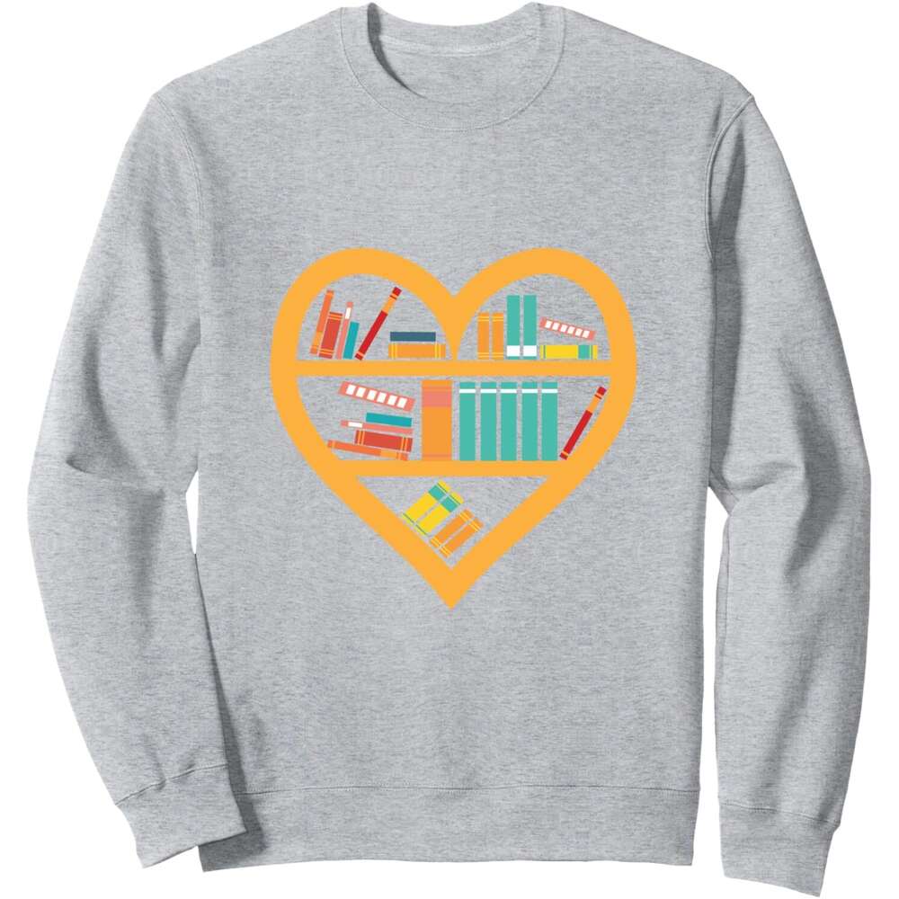Long Sleeve Shirts for Men sweatshirt I - Heart Love Books Gift Reading Club Sweatshirt Tee Streetwear Casual tops clothes