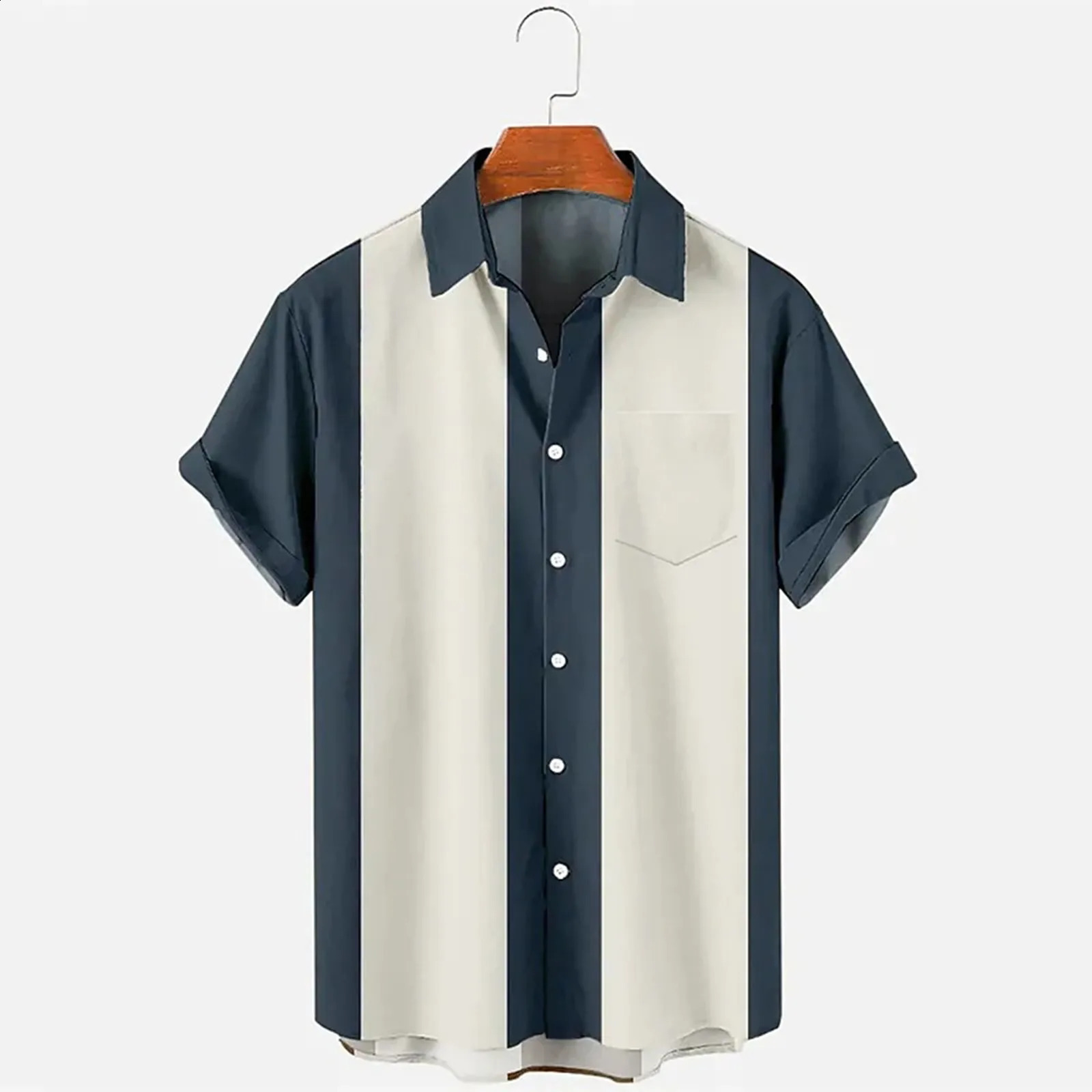 Printed Shirts Mens Summer Blouses Beach Style Relaxed Casual Lazy Shirt Button Short Sleeved Cardigan Lapel Thin Tops 240816