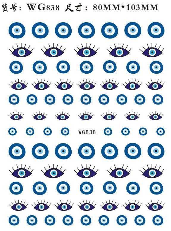 Nail Art Stickers Water Decals Eyes Stripe Nail Art Decorations for Manicure Accessories Press on Nails Foil Stickers and DecalsXJ250120