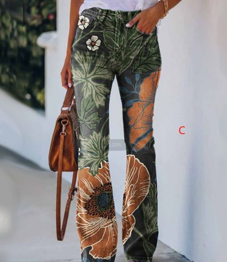 2022 Imitation Large Casual Long Pants Thin Jeans Women's