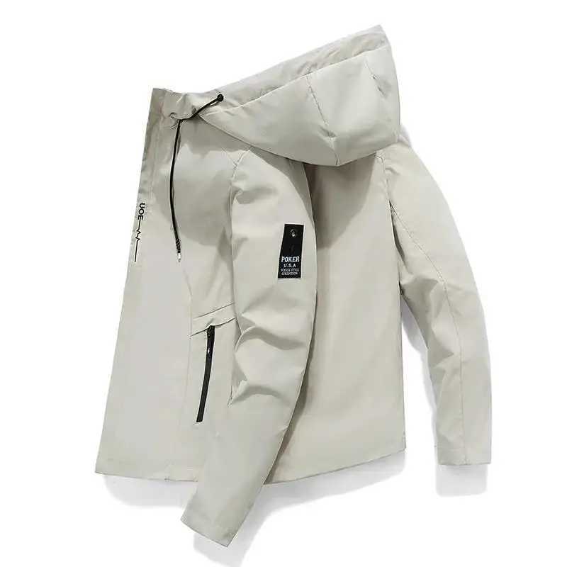 New autumn and winter mens casual comfortable thin polyester spring and summer sunscreen windproof casual sports hooded jacket W250103