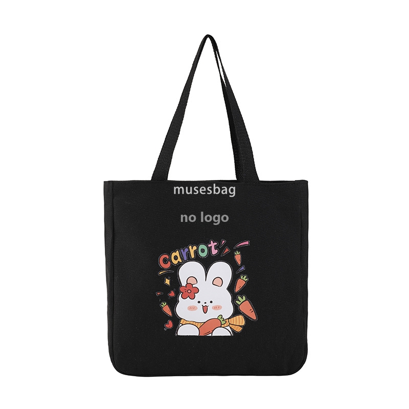 ins Wind Tote canvas bag Day cartoon shoulder bag Cute rabbit hand bag class leisure canvas bag