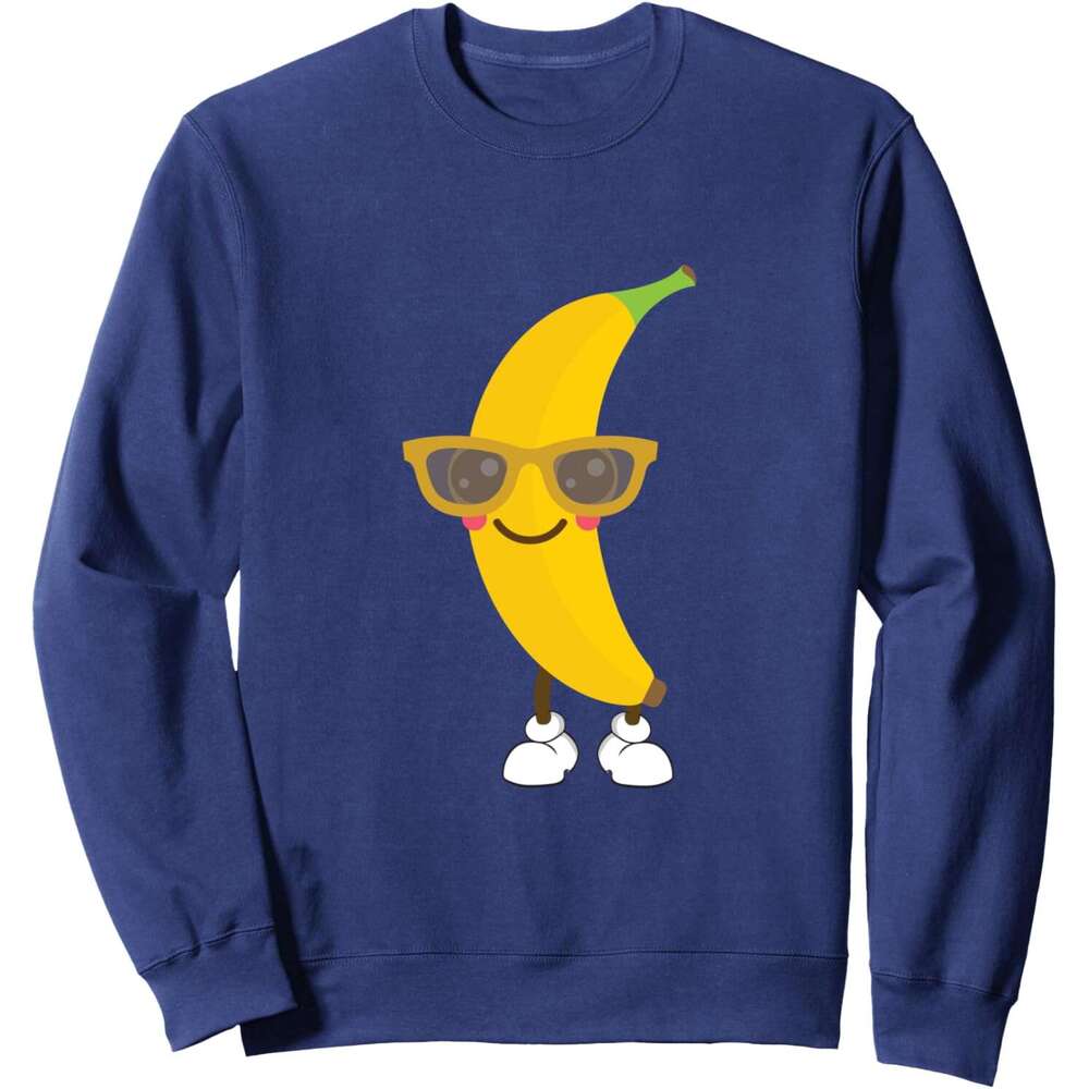 Long Sleeve Shirts for Men sweatshirt Banana With Sunglasses And Red Cheeks Funny Cartoon Sweatshirt Tee Streetwear Casual tops clothes