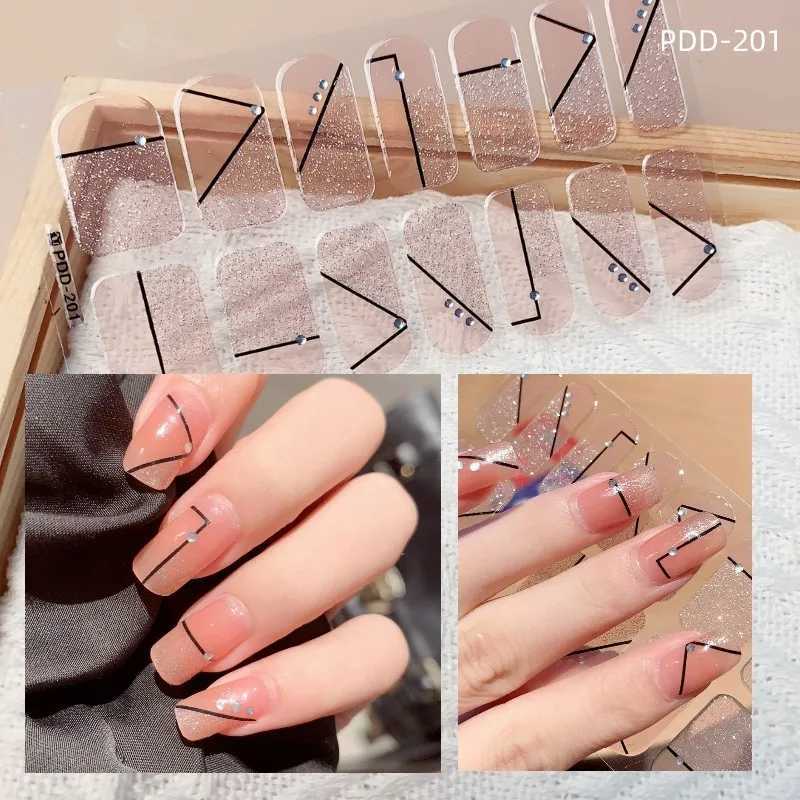 14Tips Water Droplets Nail Stickers Star Adhesive Full Cover Stickers Art Gel Nail Wraps Nude Color DIY Manicure Arts DecalsXJ250120