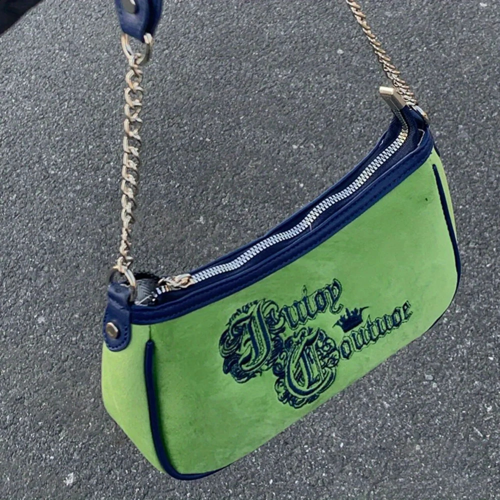 1PC Retro Grass Embroidered Velvet Spicy Girl One Shoulder Handheld Bag Middle Age Underarm Bag for Women 240816