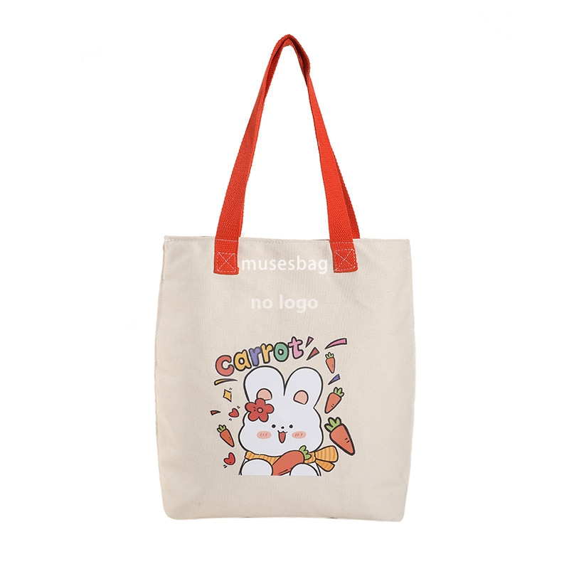 ins Wind Tote canvas bag Day cartoon shoulder bag Cute rabbit hand bag class leisure canvas bag