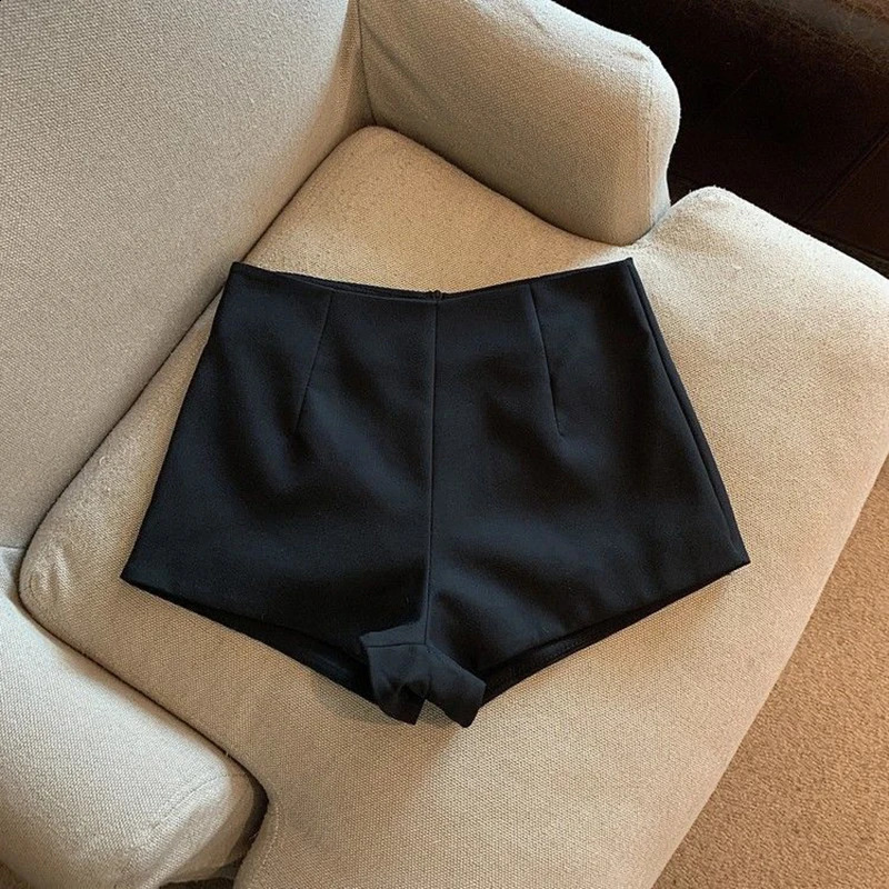 MEXZT Y2K Streetwear Black Shorts Women Korean Wide Leg Shorts Sexy Club Slim Short Pants Elegant High Waist A Line Shorts 240816