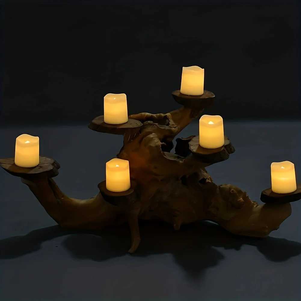 24pcs Flameless Votive Candles Flameless Electric Fake Candle 7Hour Battery Operated LED Tea Lights In Warm White For Wedding Y240815