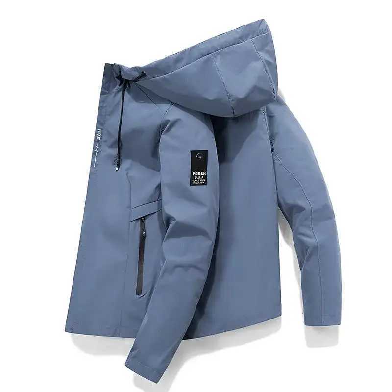 New autumn and winter mens casual comfortable thin polyester spring and summer sunscreen windproof casual sports hooded jacket W250103