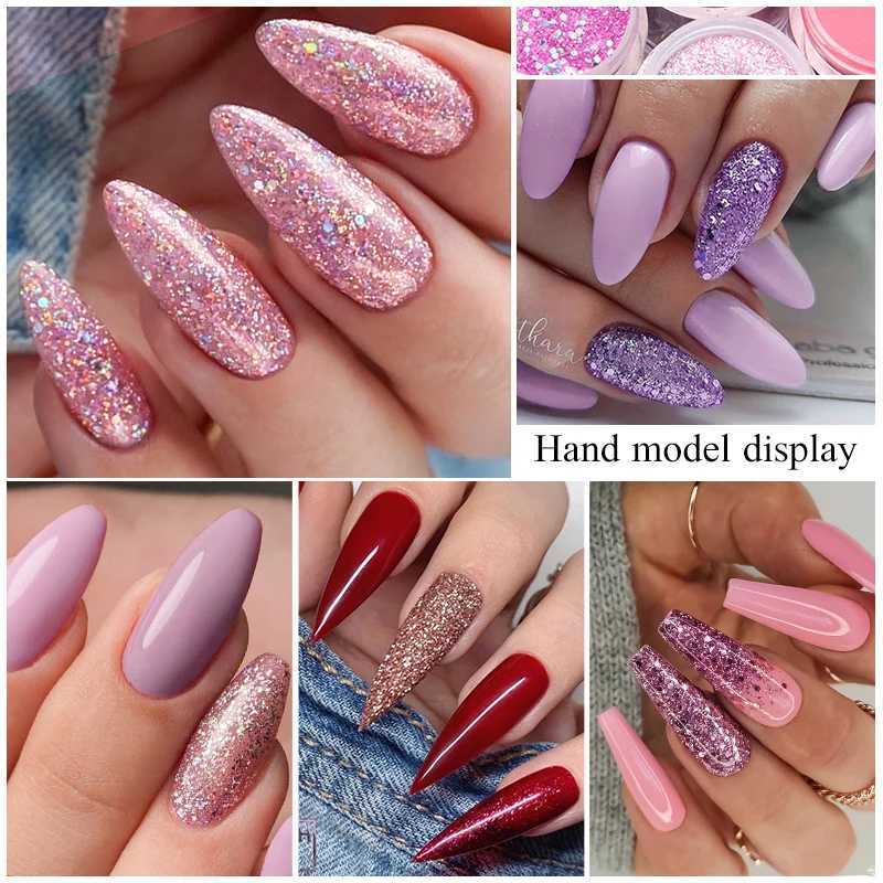 MEET ACROSS 5g/10g Glitter Dipping Nail Powder Nude Pink Nail Glitter Powder Dip Manicure For Nail Art Decoration Natural DryXJ240815