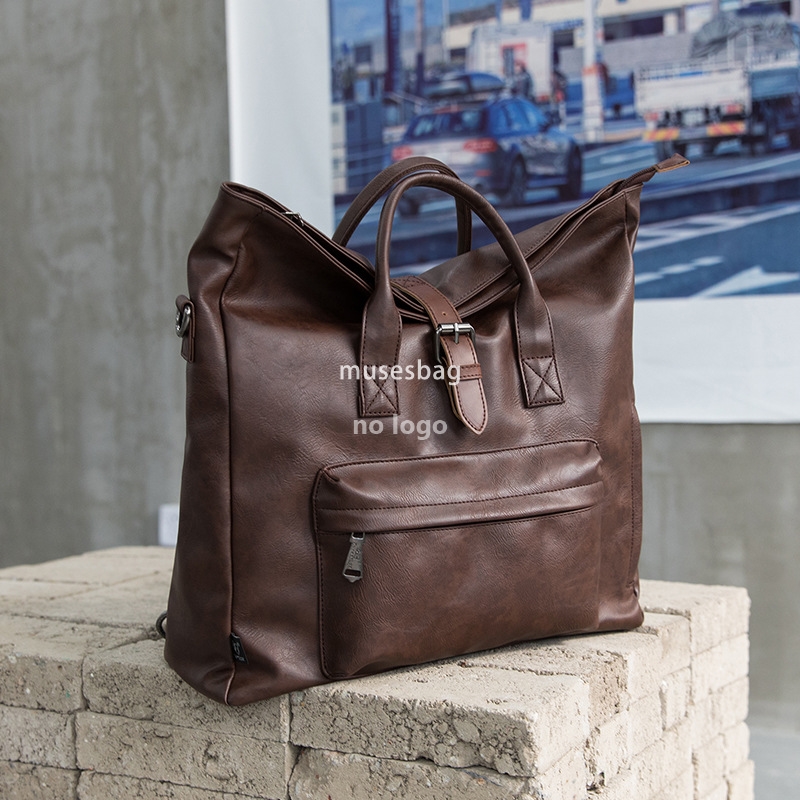 Korean multi-functional PU leather men's bag fashion personality messenger bag large capacity hand crossbody bag casual single shoulder bag tide