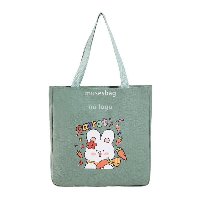 ins Wind Tote canvas bag Day cartoon shoulder bag Cute rabbit hand bag class leisure canvas bag