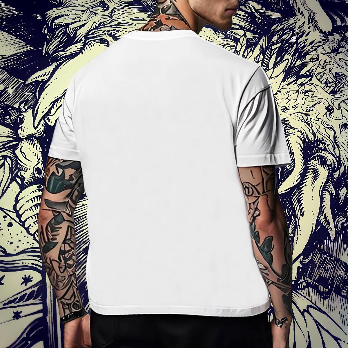 Fashion Design Men Tshirts cat Sports Casual 230g 100% Cotton Tee Shirt Short Sleeve Soft Cool T Shirts Men Cartoon Print