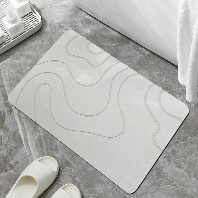 Antislip Stone Bath Mat Diatomite Quick Absorbent Easy Clean for Bathroom KitchenM240816
