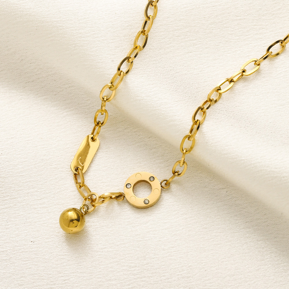 20Style Inlay Crystal Pearl Pendants Necklaces Plated Stainless Steel Letter Choker Pendant Necklace Beads Chain Luxury Wedding Designer Jewelry Accessories