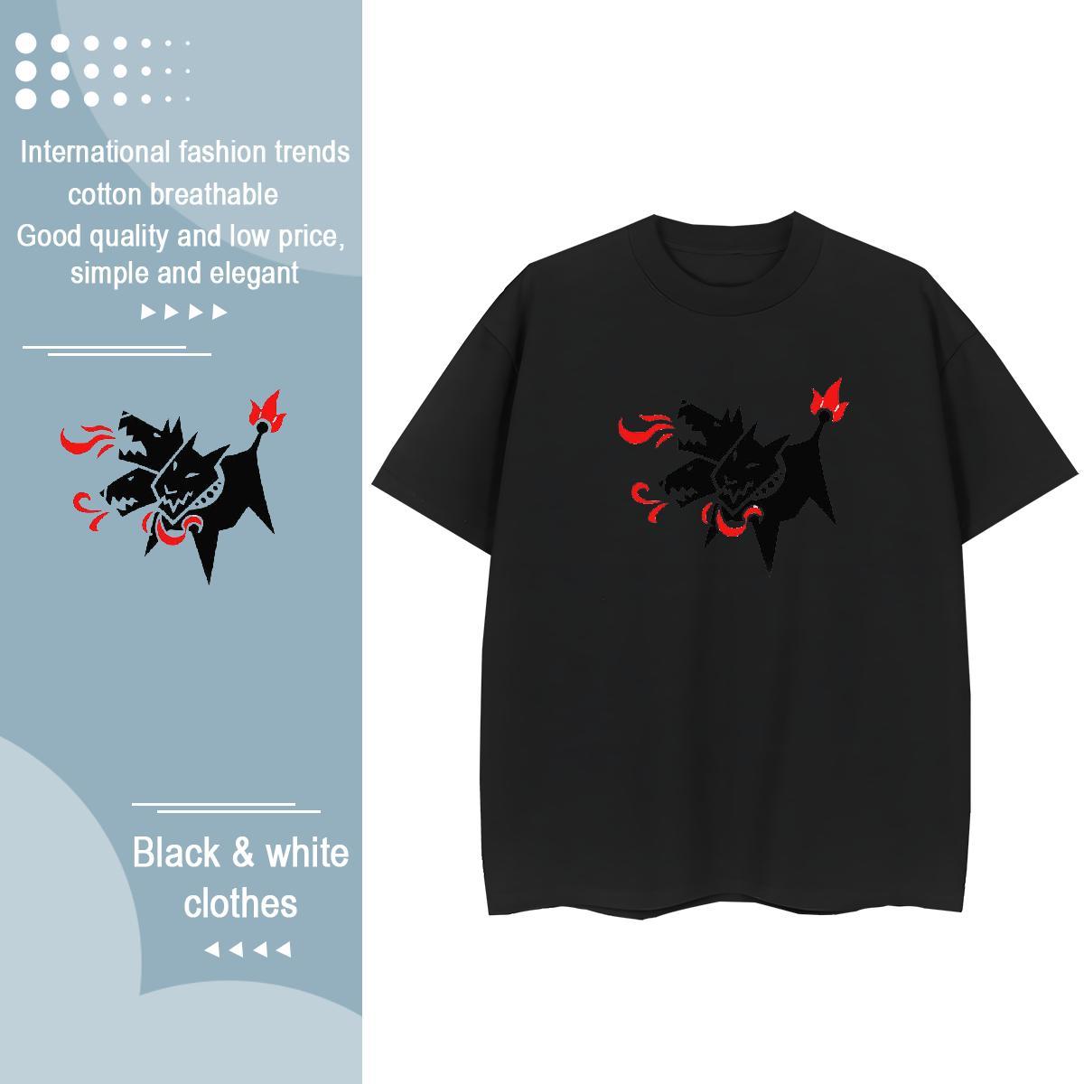 Fashion New T Shirt For Woman Crew Neck 230g Cotton Womens Tshirts Skull wolf Sports Casual Wholesale Tees
