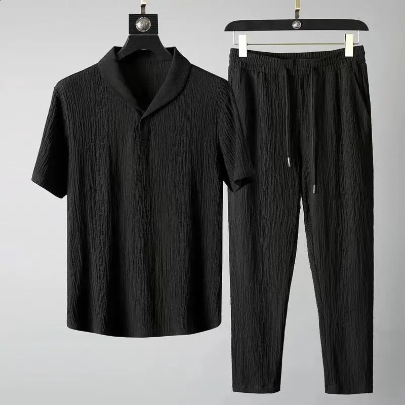 Summer Mens Casual Set T-shirtPants Two piece Mens Sportswear Jogger Athletics Fashion Sportswear 240827