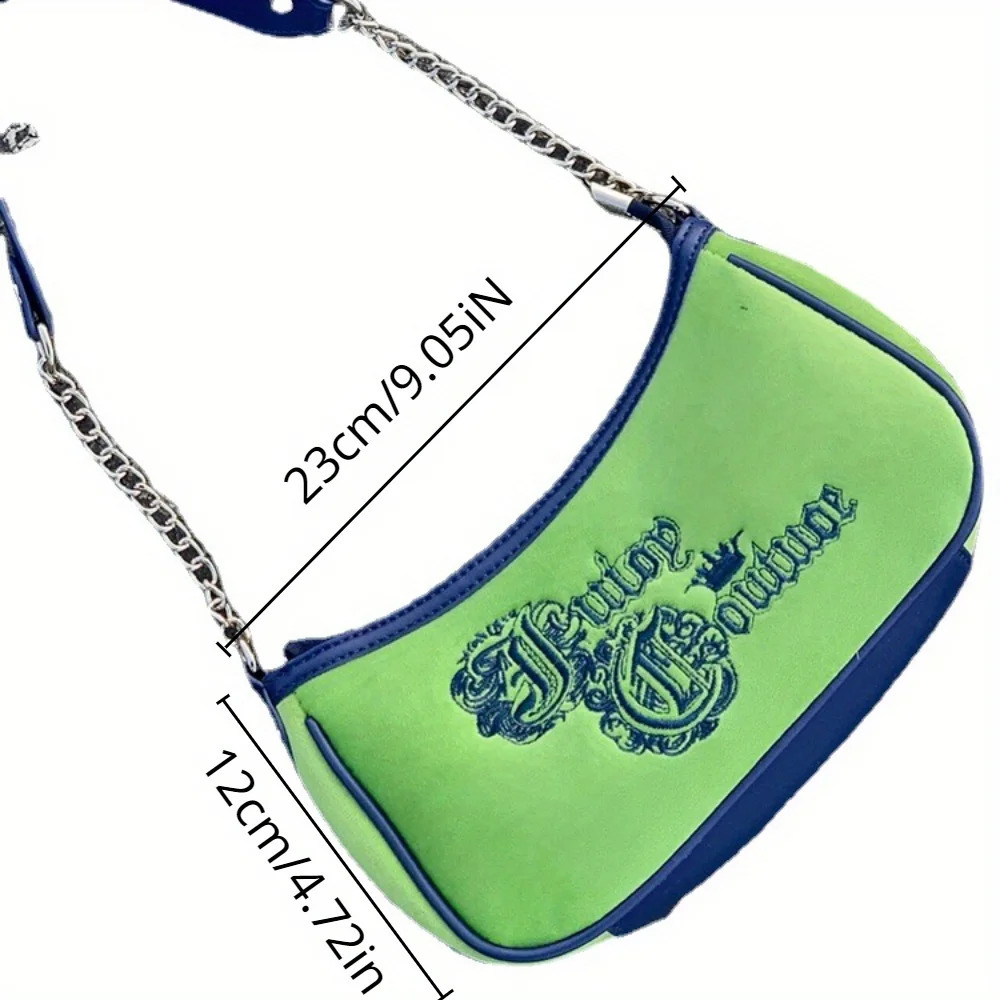 1PC Retro Grass Embroidered Velvet Spicy Girl One Shoulder Handheld Bag Middle Age Underarm Bag for Women 240816