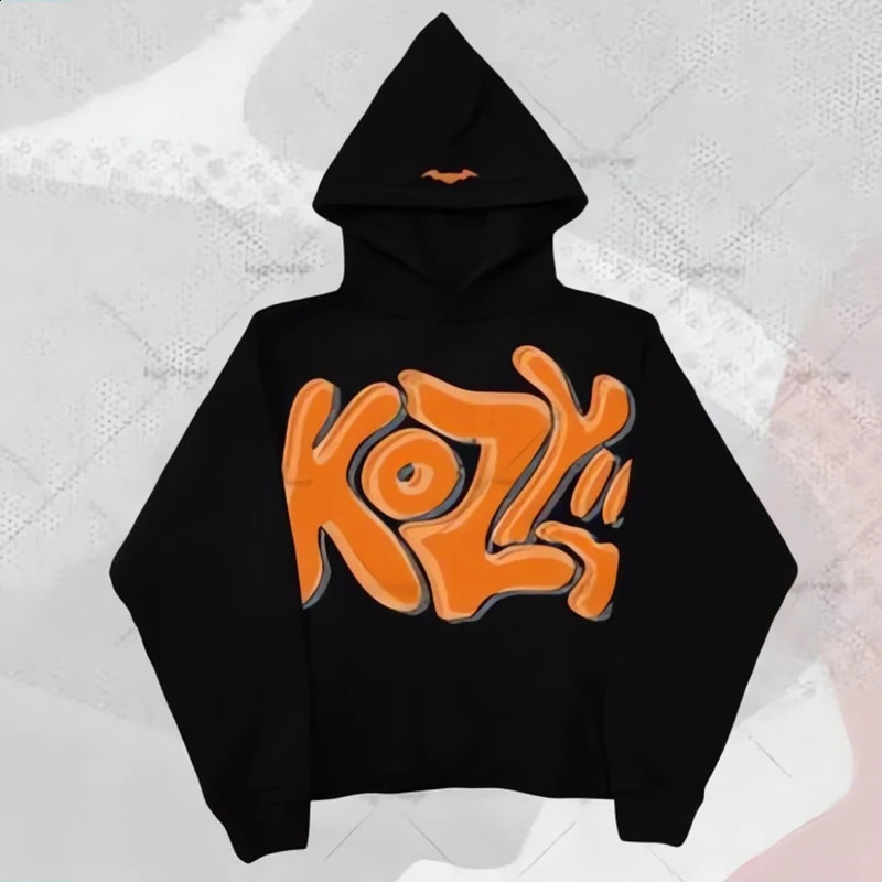 Women Graphic Foaming Printed Hoodies Gothic Long Sleeve Loose Sweatshirts Men Autumn Winter Y2k Punk Hooded Pullovers 240814