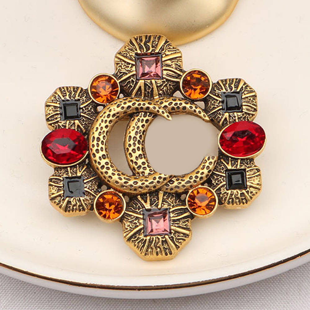 Women Men Womens Inlay Crystal Brooch Charm Brooches Pearl Pins Gold-color Fashion Accessories Gifts Wholesale