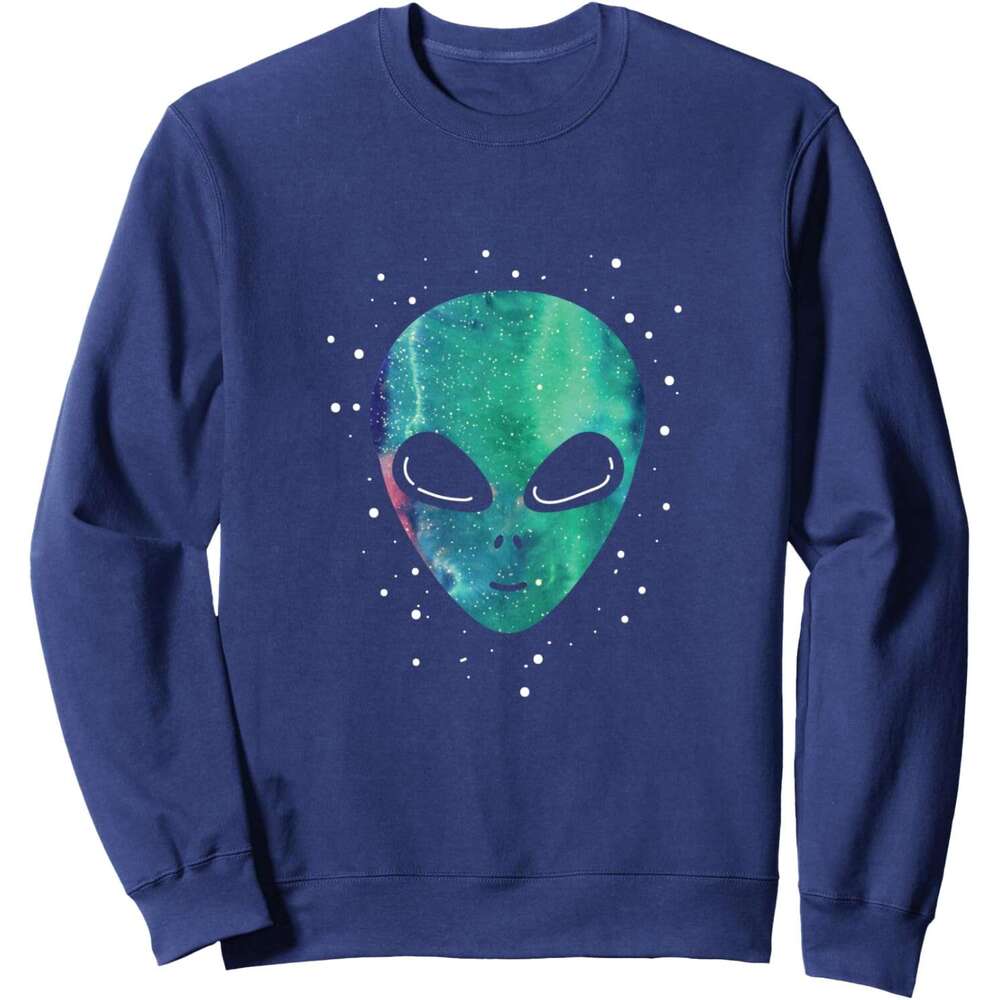 Long Sleeve Shirts For Men Sweatshirt Head Starry Night Sky Alien Lover Funny Gift Sweatshirt T Shirt Graphic Tee Streetwear Casual Tops Clothes sweat