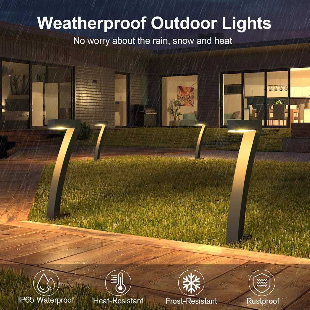 4pcs Led Solar Garden Lights Outdoor Waterproof Auto On/Off LED Lamp Solar Powered Driveway Lights For Pathway Backyard Lawn Y240816