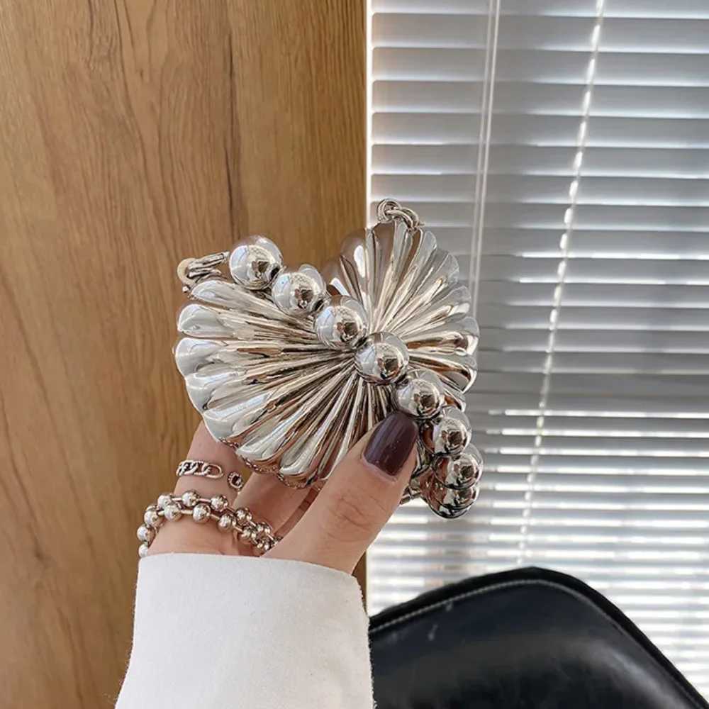 Fashion Metal Lipstick Bag for Women Luxury Dinner Bag Designer Shell Bag High Quality Shoulder Cute Purses Handbags 2024 CI24816
