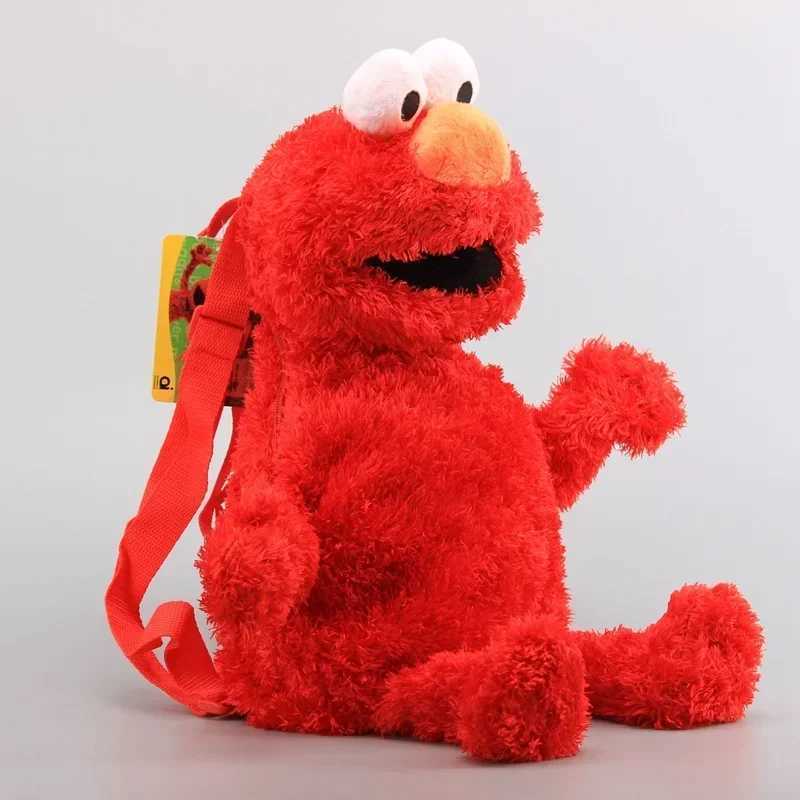 45cm Plush Backpack Toy Red Elmo Blue Biscuit Man Yellow Big Bird Plush Bag Childrens Christmas Gift W240815
