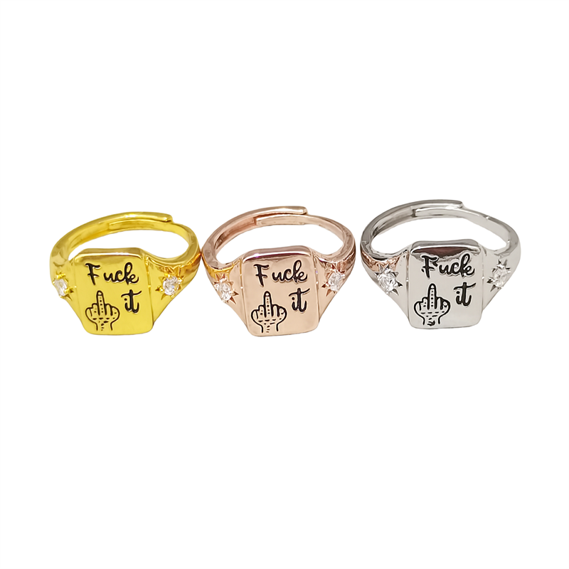 Designer ring Europe and the United States hot personality letters INS wind English men and women with the same paragraph open ring