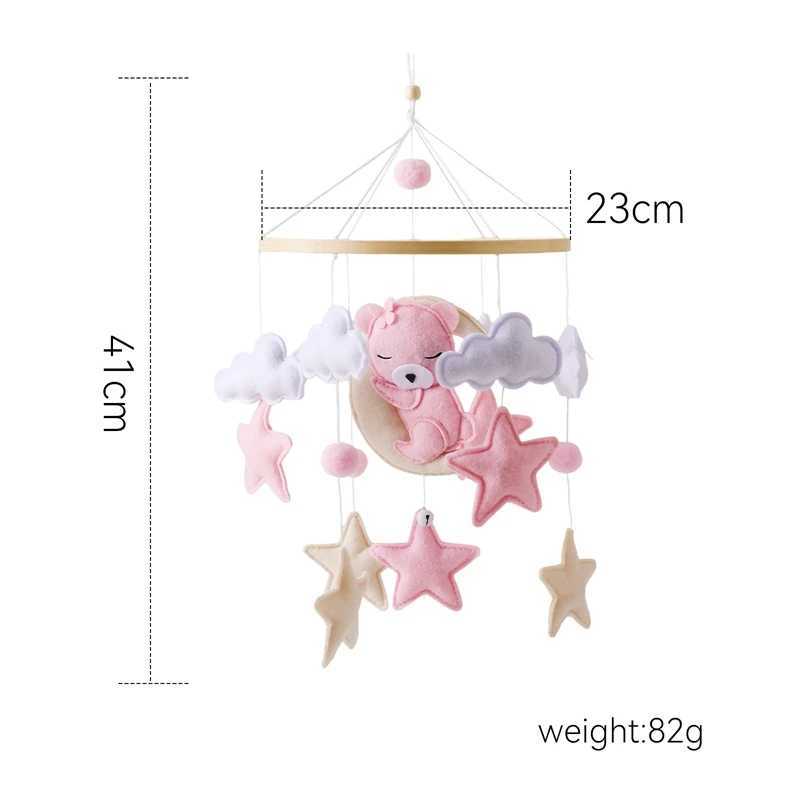 Baby Bell Toy 0-12 Months Baby Bell Stand Wooden Mobile Baby Bell Stand Baby Cradle Toy W240815