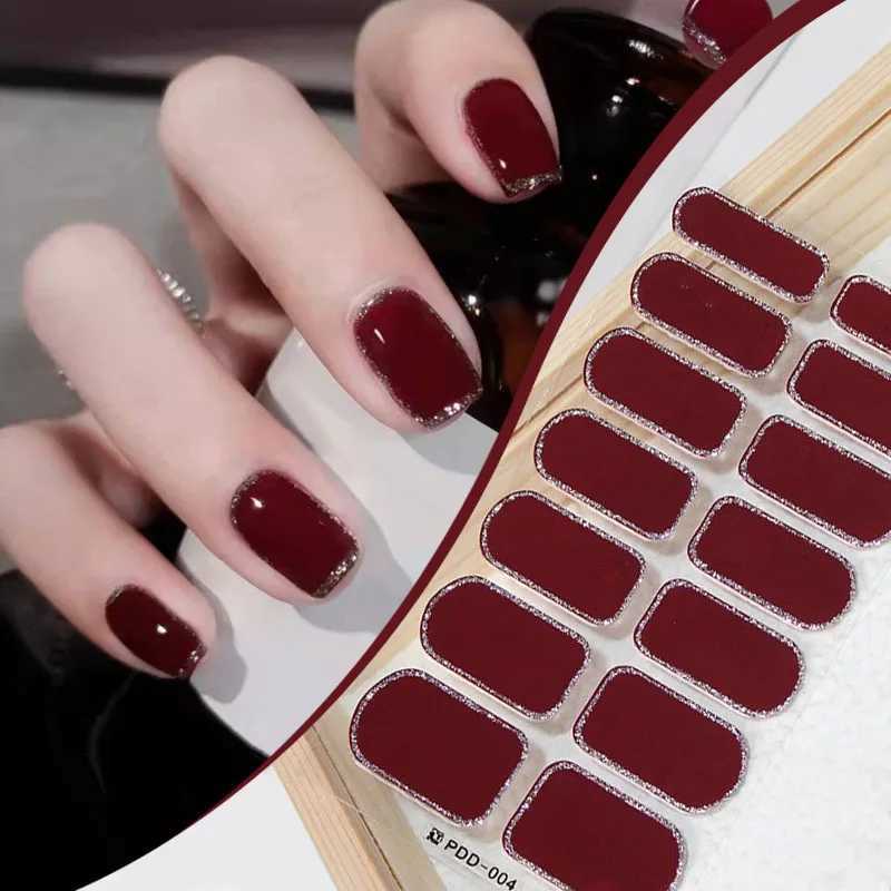 14Tips Water Droplets Nail Stickers Star Adhesive Full Cover Stickers Art Gel Nail Wraps Nude Color DIY Manicure Arts DecalsXJ250120