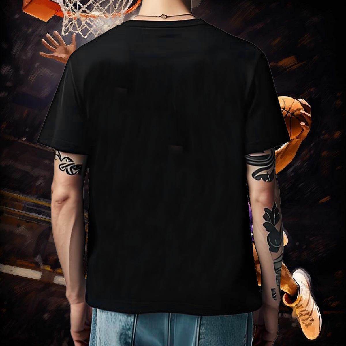 2024 Summer Mens Tshirts cat Spring Summer 230g 100% Cotton Tops Crew Neck Soft T Shirt For Man Anime Print