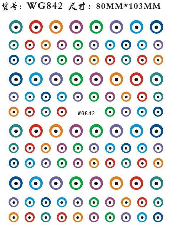 Nail Art Stickers Water Decals Eyes Stripe Nail Art Decorations for Manicure Accessories Press on Nails Foil Stickers and DecalsXJ250120