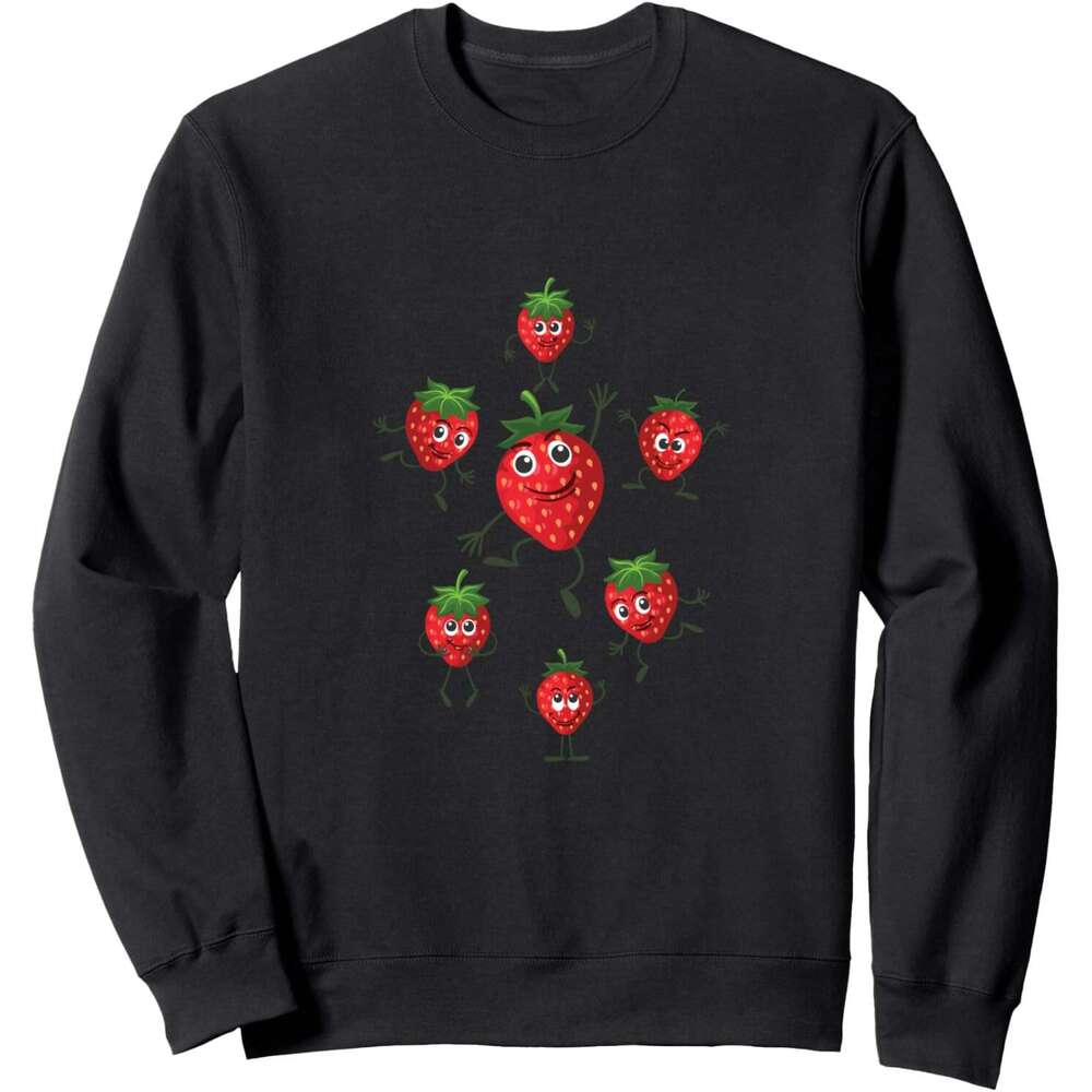 Long Sleeve Shirts for Men sweatshirt Berries Strawberry Lover Funny Gift Sweatshirt T shirt Tee Streetwear Casual tops clothes