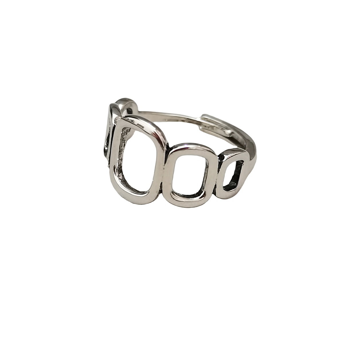 Designer ring copper material personality fashion open finger ring three-piece ring hollow geometric love ring female niche index finger ring