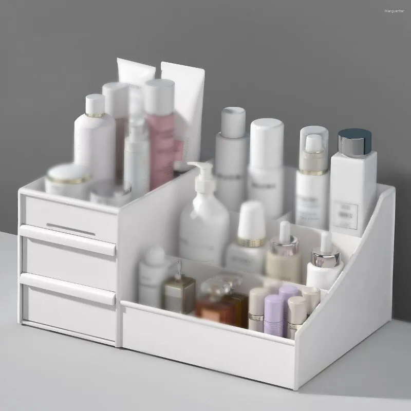 Storage Boxes Makeup Desk Cosmetic Box Organizer With Drawers For Dressing Table Countertop Bathroom Counter Elegant Vanity Holder