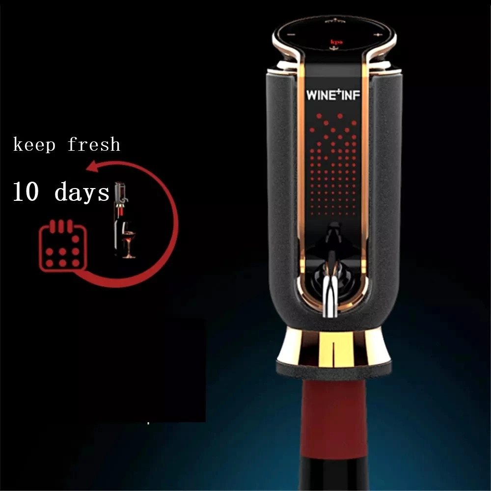 USB Charge Electric Red Wine Decanter Vacuum Fresh-keeping Wine for 10-Days Automatic Quick Wine Aerator Adjustable Wine Output 240816