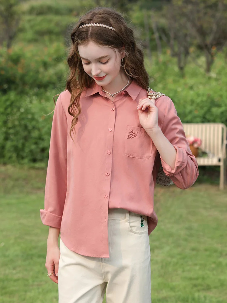 I like your pink French embroidery spring womens shirt style chic beautiful gentle trendy top 2241055465 240814