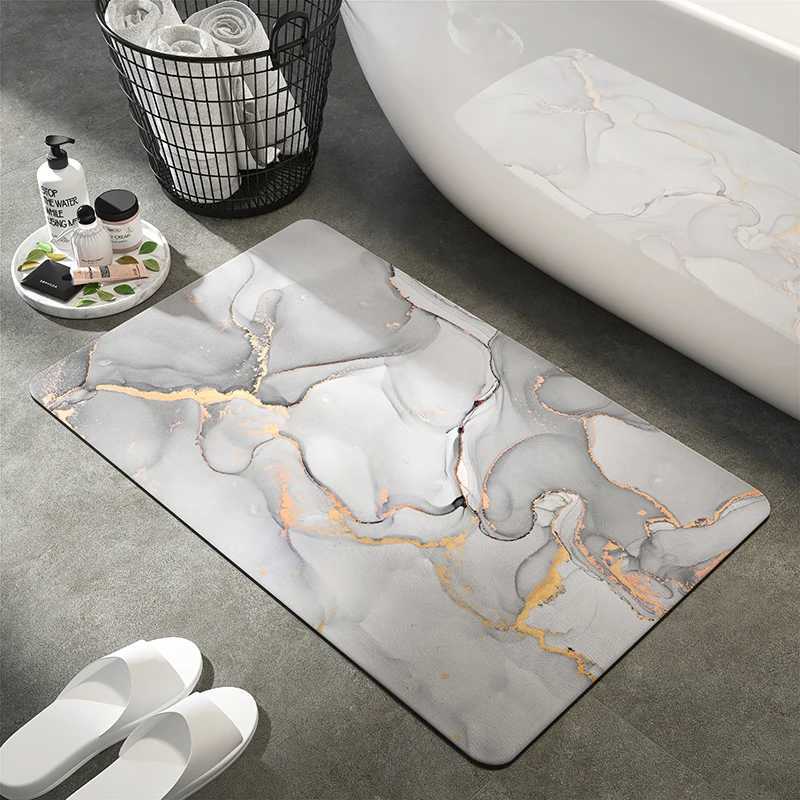 Luxury Diatom Mud Bath Mat Super Absorbent Bathroom Carpet Waterproof Toilet Foot Mats Non-slip Shower Rug Pad Entrance DoormatM240816