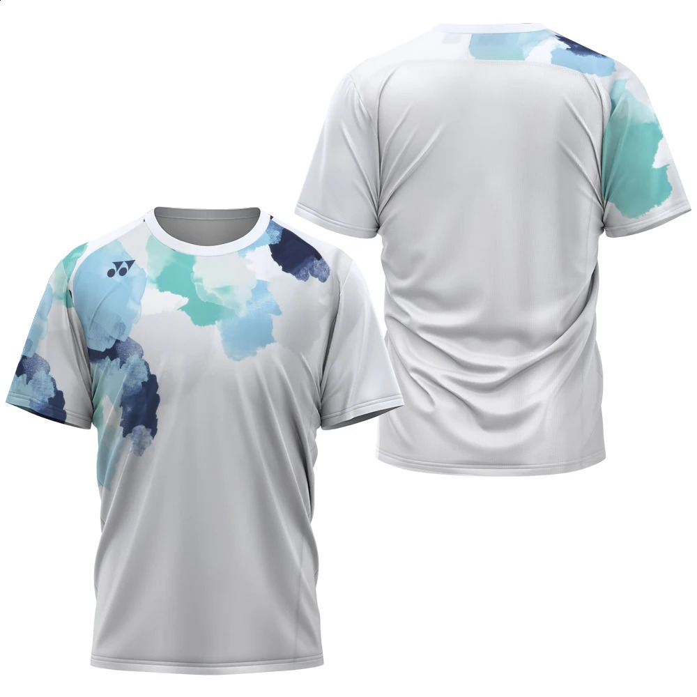 Mens Tshirt 3D Print Summer Quick Drying Short Sleeve ONeck Tees Badminton Tennis Table Fitness Sports Breathable Tops 240816