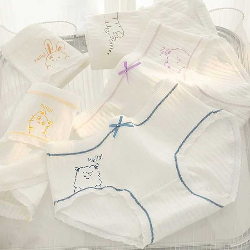 5 pieces of cotton antibacterial underwear for teenagers and girls childrens printed underwear 8y childrens underwear baby thin breathable knitted und